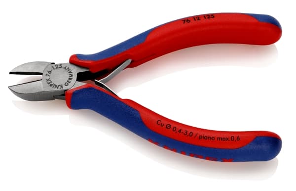Knipex 76 12 125, Sivuleikkurit, Kromivanadiini-teräs, Muovi, Sininen, Punainen, 125 mm, 112 g