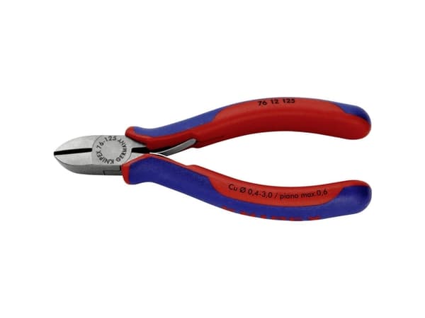 Knipex 76 12 125, Sivuleikkurit, Kromivanadiini-teräs, Muovi, Sininen, Punainen, 125 mm, 112 g
