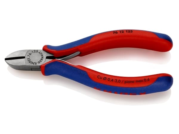 Knipex 76 12 125, Sivuleikkurit, Kromivanadiini-teräs, Muovi, Sininen, Punainen, 125 mm, 112 g
