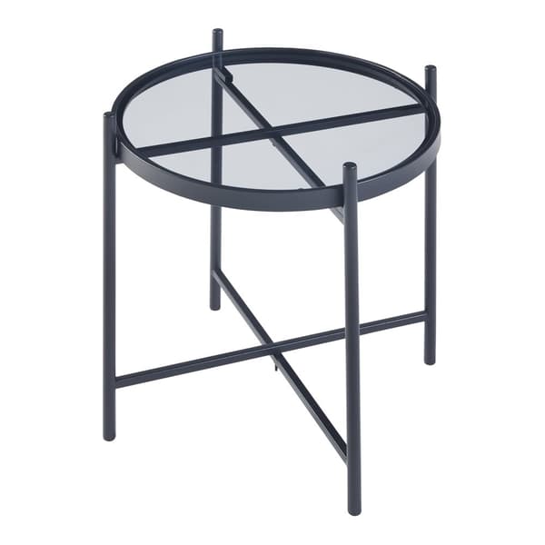 Sidobord Lier 46xØ41,5 cm metall glas [en.casa]