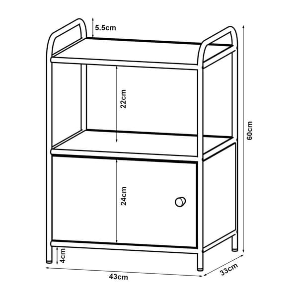 Sidobord Gulen 60x43x33 cm metall [en.casa]