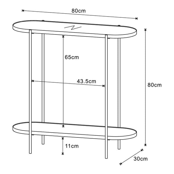 Sidobord Høyanger 80x80x30 cm metall glas [en.casa]