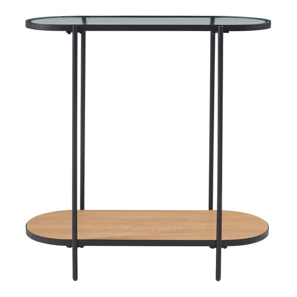 Sidobord Høyanger 80x80x30 cm metall glas [en.casa]