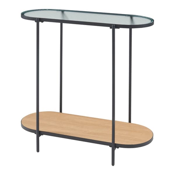 Sidobord Høyanger 80x80x30 cm metall glas [en.casa]