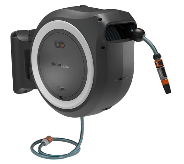 Gardena Batteridriven väggslanglåda PowerRoll 35 meter - Solo - Utan batteri och laddare