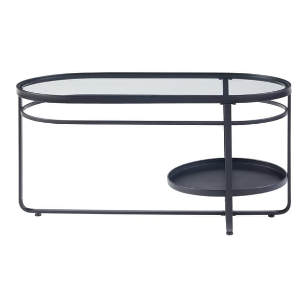 Soffbord Kumla 90x42,5x46 cm glas metall [en.casa]