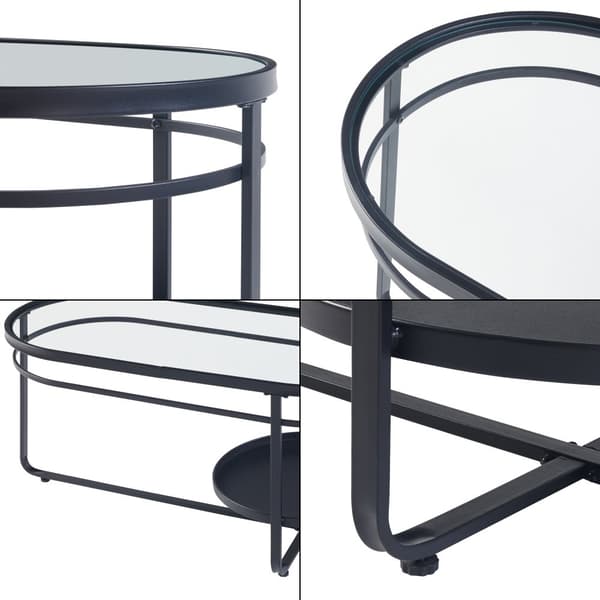 Soffbord Kumla 90x42,5x46 cm glas metall [en.casa]