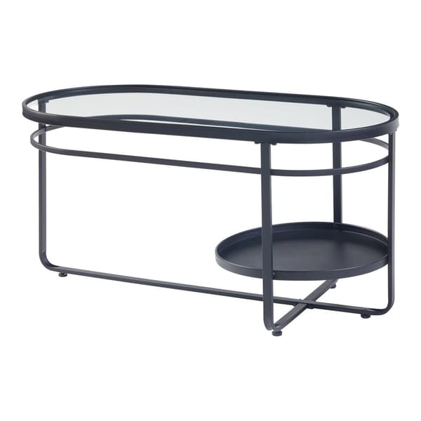 Soffbord Kumla 90x42,5x46 cm glas metall [en.casa]