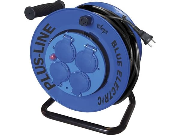 BLUE ELECTRIC Kabelrulle - 25M - PlusLine Fast core - u/pillesikring 3x1,5 mm2 Neopren