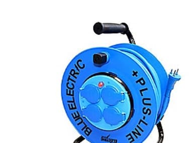 BLUE ELECTRIC Kabelrulle - 25M - PlusLine Fast core - u/pillesikring 3x1,5 mm2 Neopren