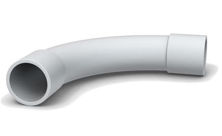 Taivutus 90 astetta PVC-muoviputkille 16 mm (5/8) harmaa