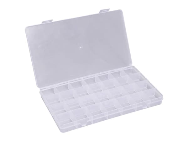 Quadrios 23SA090 Valikoimalaatikko (L x S x K) 22,6 x 13,4 x 2,2 cm Lokeroiden lukumäärä: 28 Kiinteä alajako Sisältö 1 kpl