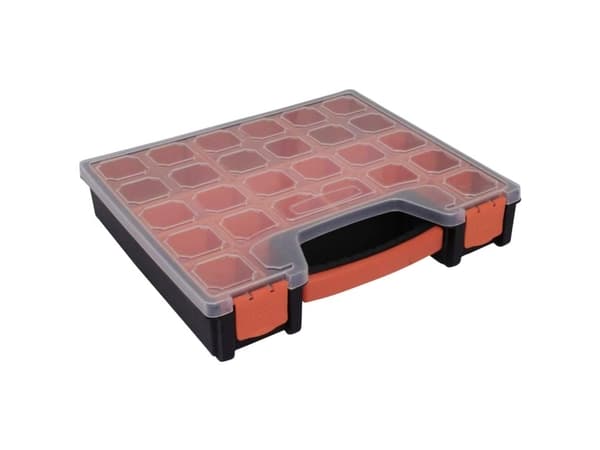 Quadrios 23SA094 Sortimentslåda (L x B x H) 31,2 x 27,2 x 6 cm Antal fack: 14 Fast indelning Innehåll 1 st