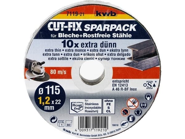 kwb 711921 Kapskivset 115 mm 22.23 mm 10 st