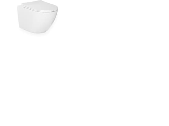 BLUE LABEL Rimfree hængeskål inklusiv toiletsæde med Soft Close & Quick Release funktion - boltafstand 180 mm - dybde 490 mm