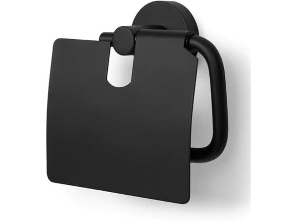 BLUE LABEL Toiletrulleholder med låg - sort