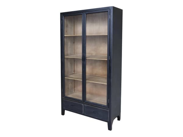Vitrinskåp Svart H195/L100/B40 cm