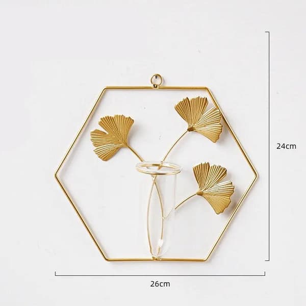 Väggvas Hexagonal-Golden