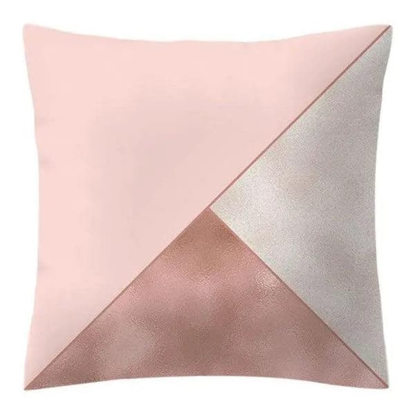 Kuddfodral Rosa Guld Vit