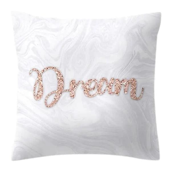 Kuddfodral Rosa Guld Vit White-3