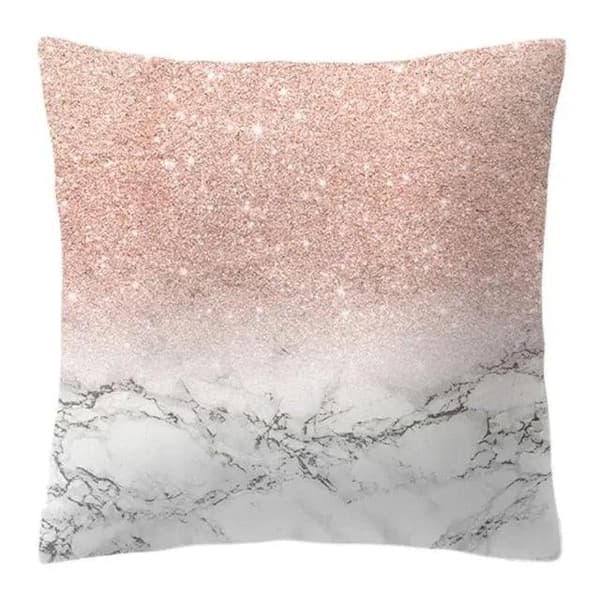 Kuddfodral Rosa Guld Vit