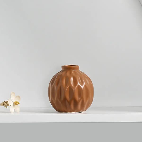 Keramik Vas Matte Brown