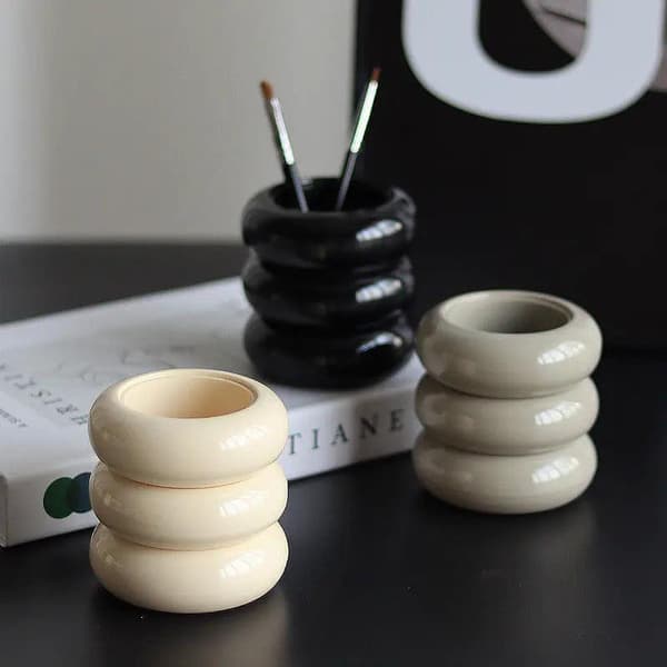 Förvaringsbox, Vas, Kruka Milk White 3 Layers