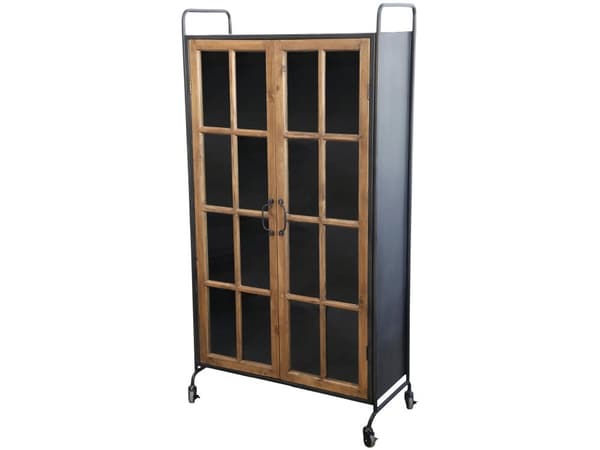 Vitrinskåp Natur och Svart H156/L80/B34cm