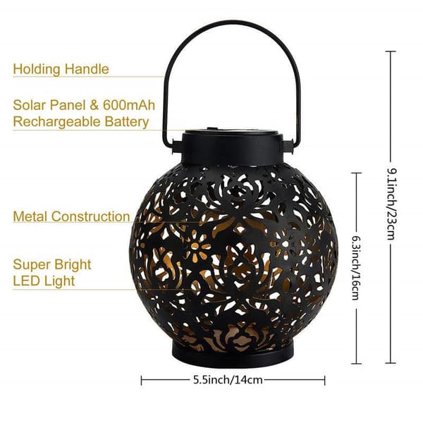 Solcellslykta Black