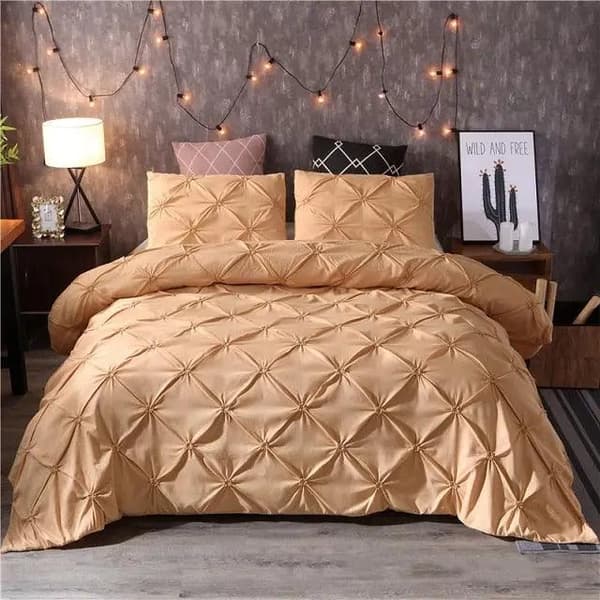 Lyxigt Bäddset khaki 220x240cm  3pcs