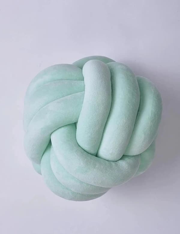 Kudde Knut Pastellfärger Grå 3 Ropes green 25*25
