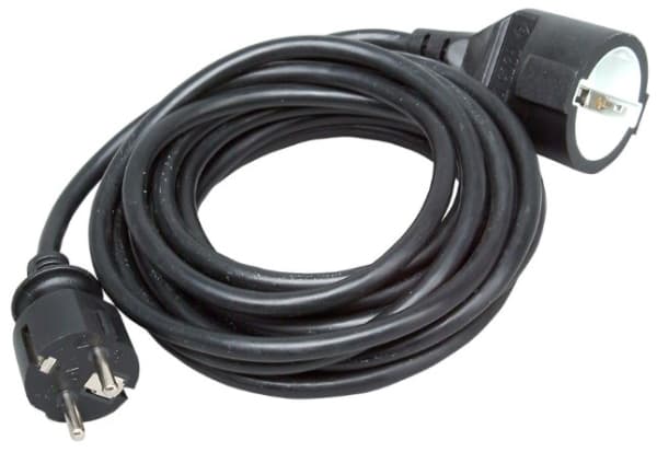 Kopp 143305046, 5 m, 1 AC-pistorasia(a), Sisätila, Tyyppi E / F, IP20, Musta