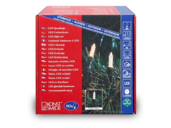 Konstsmide Light set 80 LED, Grön, 80 lampor, LED, Varmvitt, 19850 mm, 750 g