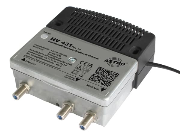 Astro HV 431, 85 - 1006 Mhz, 36 dB, 75 ohm (O), alumiini, -15 - 55 °C, Saksa