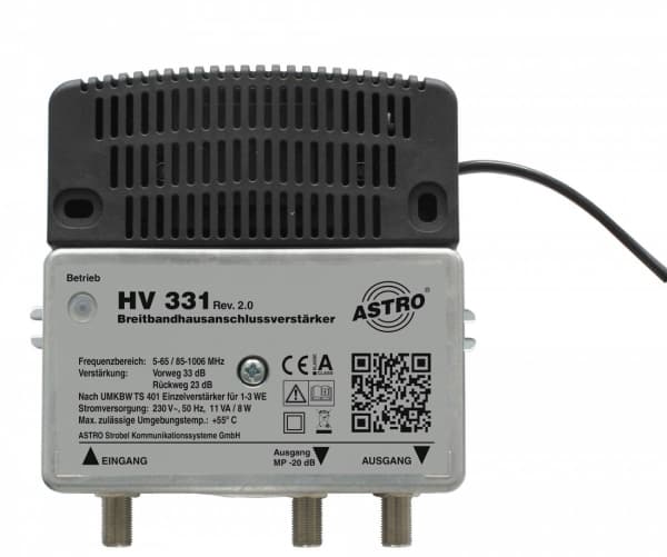 Astro HV 331, 85 - 1006 Mhz, 34 dB, 4 dB, 75 ohm (O), alumiini, -15 - 55 °C