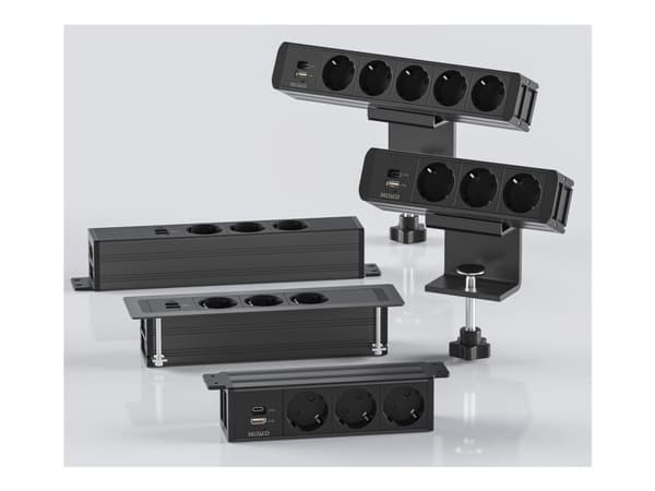 DELTACO infälld elpanel, 3 uttag, 1x21W A+C USB-laddare, GST18, kedjedrift