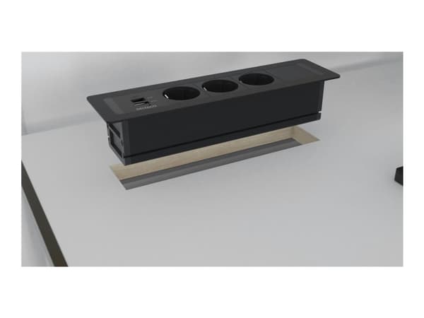 DELTACO infälld elpanel, 3 uttag, 1x21W A+C USB-laddare, GST18, kedjedrift