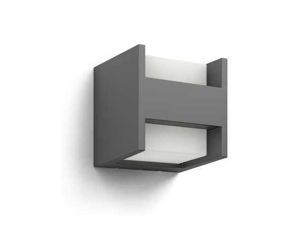 Philips Arbour vägglampa 3,8 W, Väggbelysning för utomhusbruk, Antracit, Gjuten aluminium, IP44, Fasad, Trädgård, Terass, II Antracit