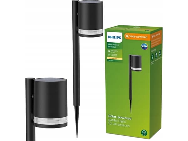 Philips 8720169265561, Ulkovalaistus jalustalle/pylvääseen, Musta, Muovi, IP44, Julkisivu, Puutarha, Terassi, III