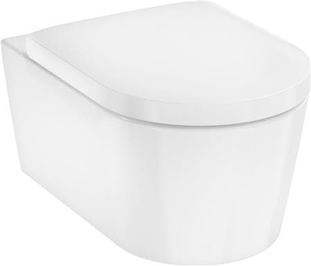 hansgrohe EluPura S seinään kiinnitettävä wc 540 w/flush rim, jossa SC/QR-istuin kannella, valkoinen