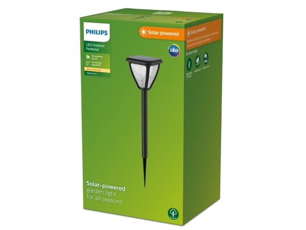 Philips Vapora piedestal-/gånglampa 1,5 W, Utomhus pelar-/stolpbelysning, Svart, Plast, IP44, Fasad, Trädgård, Terass, III