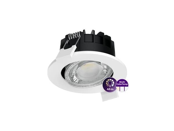 PHILIPS Ledinaire ClearAccent Indbygningsspot RS071B 550lm 827/830/840 Ø68 IP65 40G 6W Hvid Kipbar