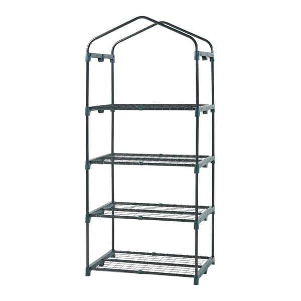 Växthus Chaam 158x69x49 cm folie vit [en.casa]