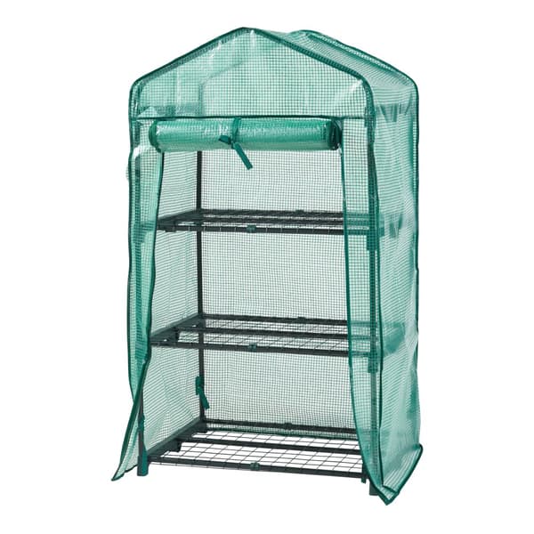 Växthus Chaam 125x69x49 cm folie grön [en.casa]