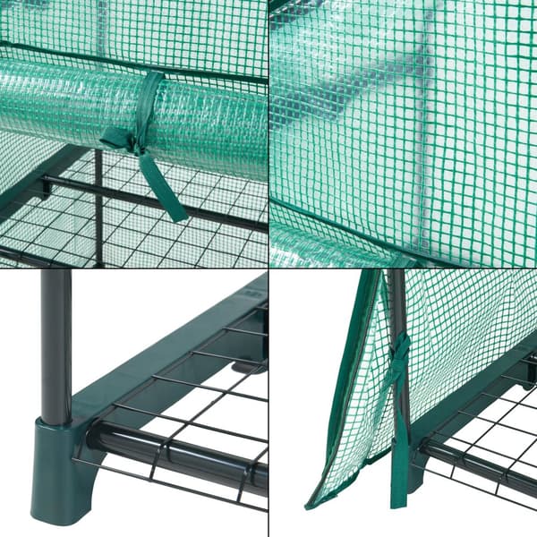 Växthus Chaam 125x69x49 cm folie grön [en.casa]