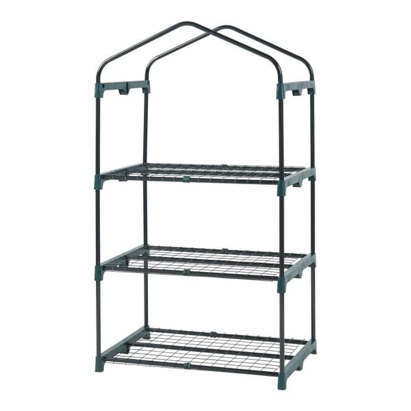 Växthus Chaam 125x69x49 cm folie vit [en.casa]