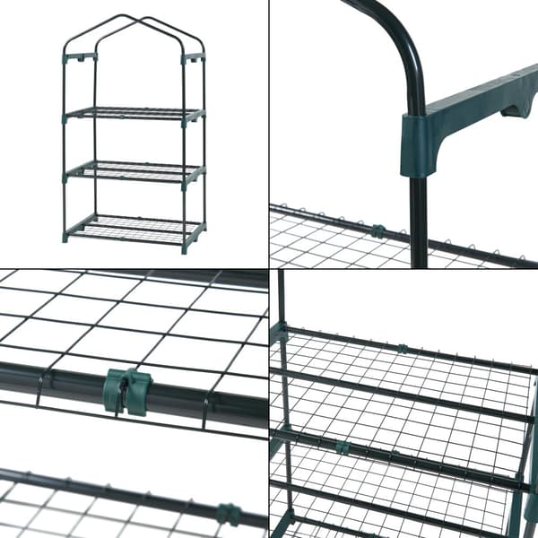Växthus Chaam 125x69x49 cm folie vit [en.casa]
