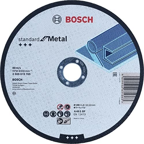 Bosch Professional 1x standard for metal lige skæreskæreskive (til metalplader, stål, Ø 180 x 1,6 x 22,23 mm, tilbehør til vinkelsliber)