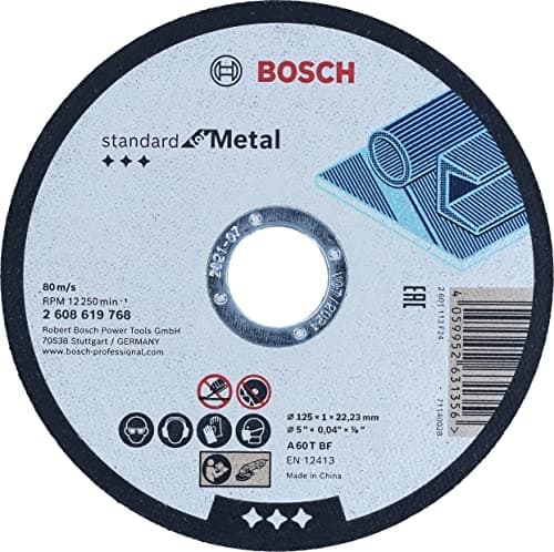 Bosch-tilbehør Bosch Professional 1x Standard til metal lige skæreskæreskive (til metalplader, stål, Ø 115 x 1 x 22,23 mm, tilbehør til vinkelsliber)