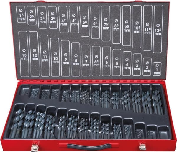 KS Tools 330.1650 HSS-R spiralborsæt, 230 dele, 1-13 mm